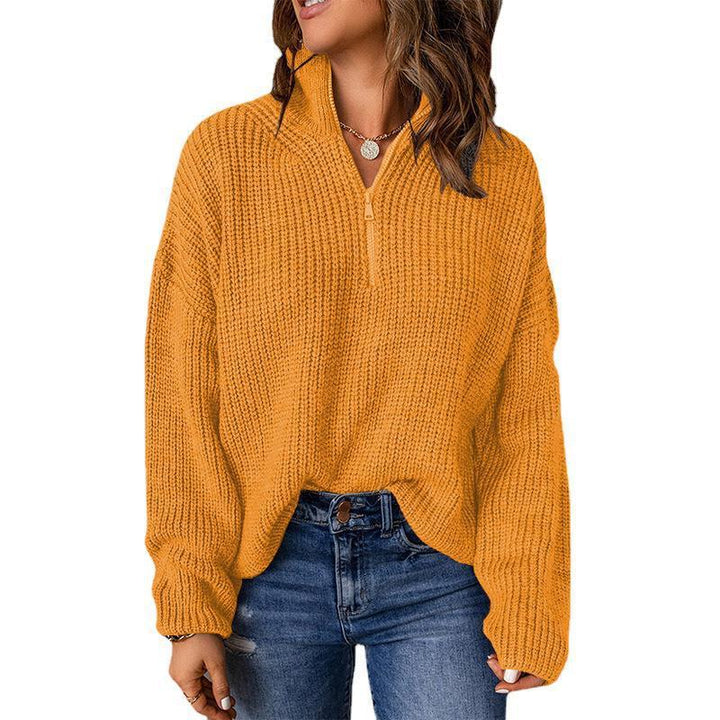 Half Open Turtleneck Pullover Sweater