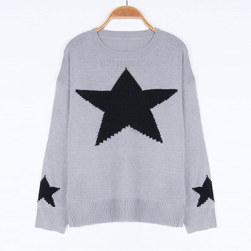 Loose Lazy Star Pullover Sweater