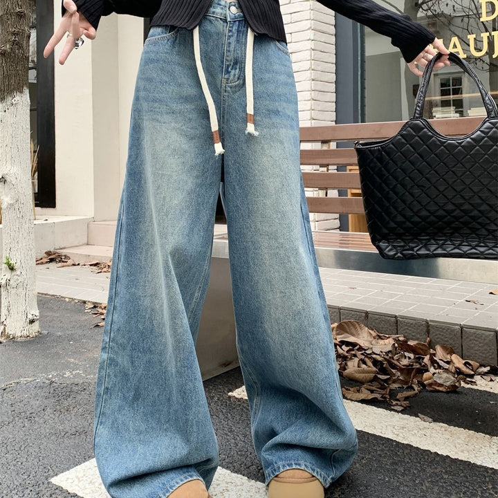 Vintage Blue Drawstring Jeans