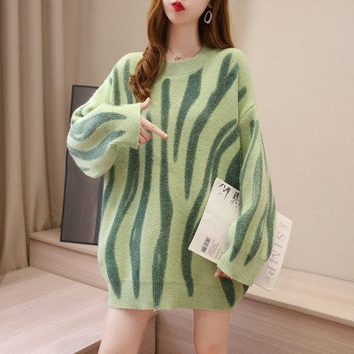 Lazy Style Sweater Women Print Pullover