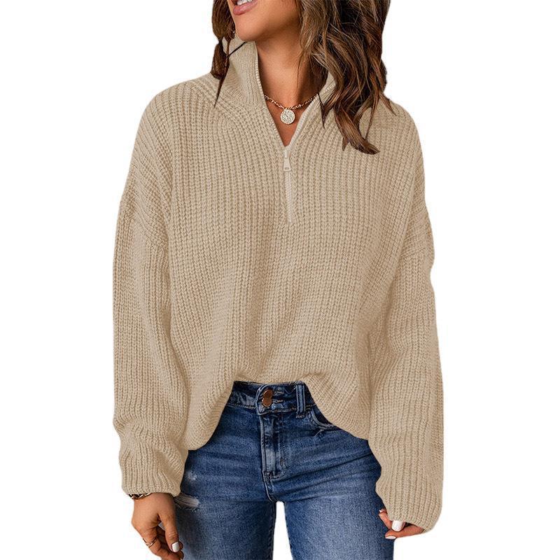 Half Open Turtleneck Pullover Sweater