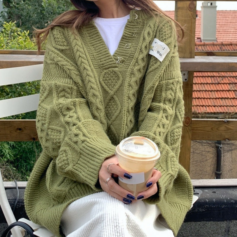 Pullover Lazy Comfortable Cable-knit Sweater